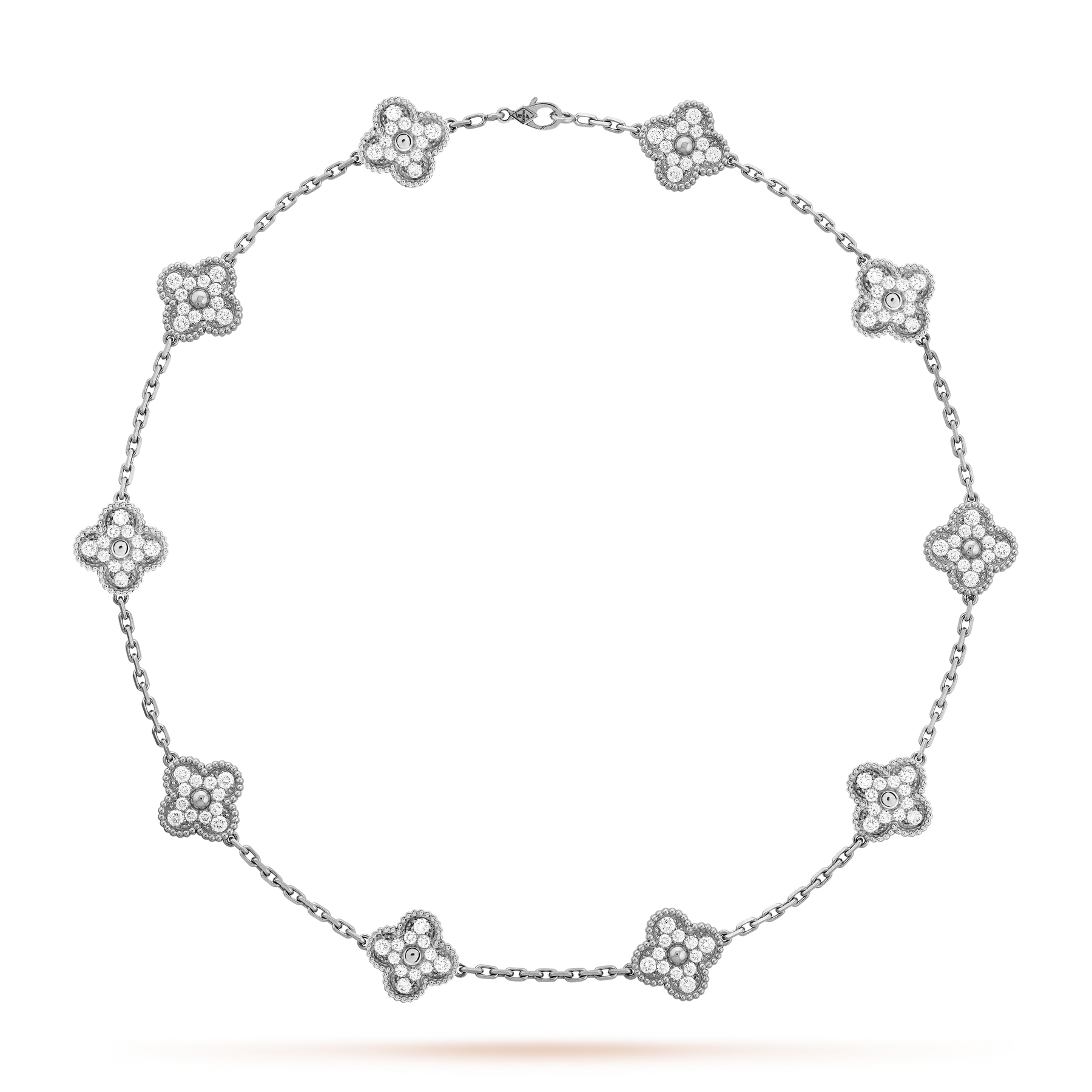 Halskette Mit Vierblättrigem Klee – Lavish 10 designs, Silber