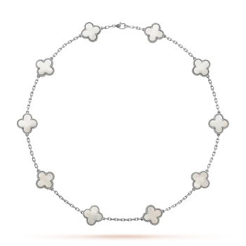 Halskette Floral Vierblättriges Kleeblatt 10 Designs - Silber