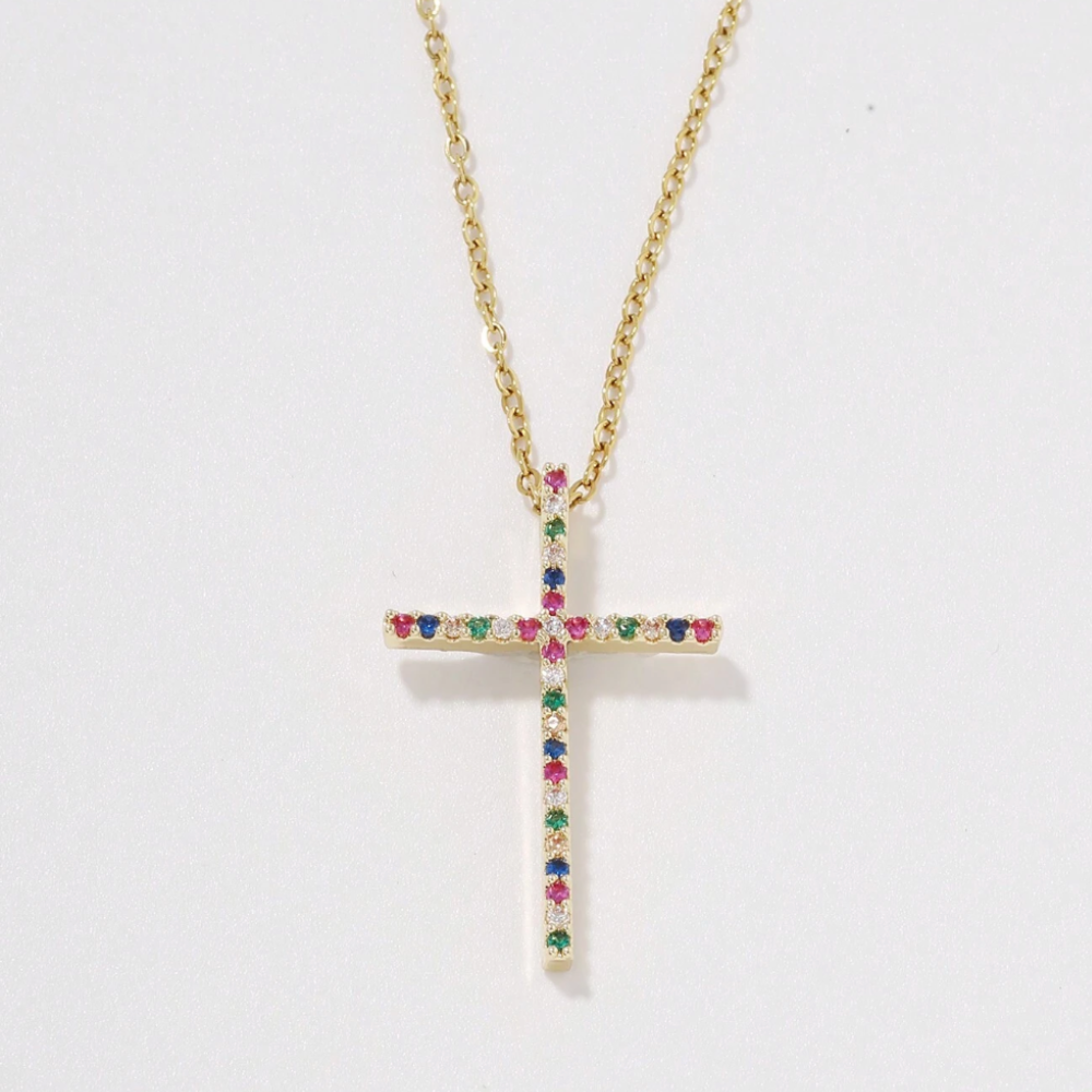 Proverbs Halskette - Gold / bunte Steine