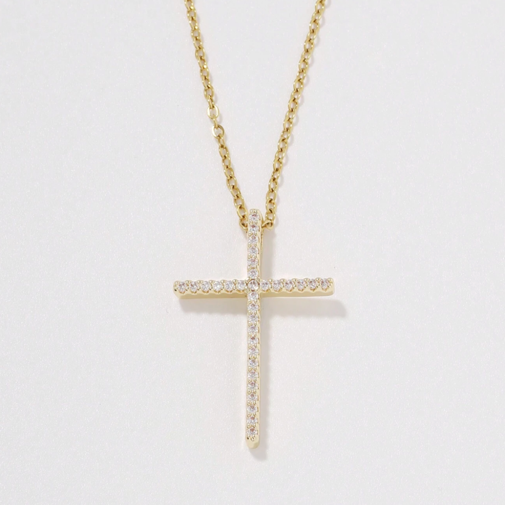 Proverbs Halskette - Gold / weiße Steine