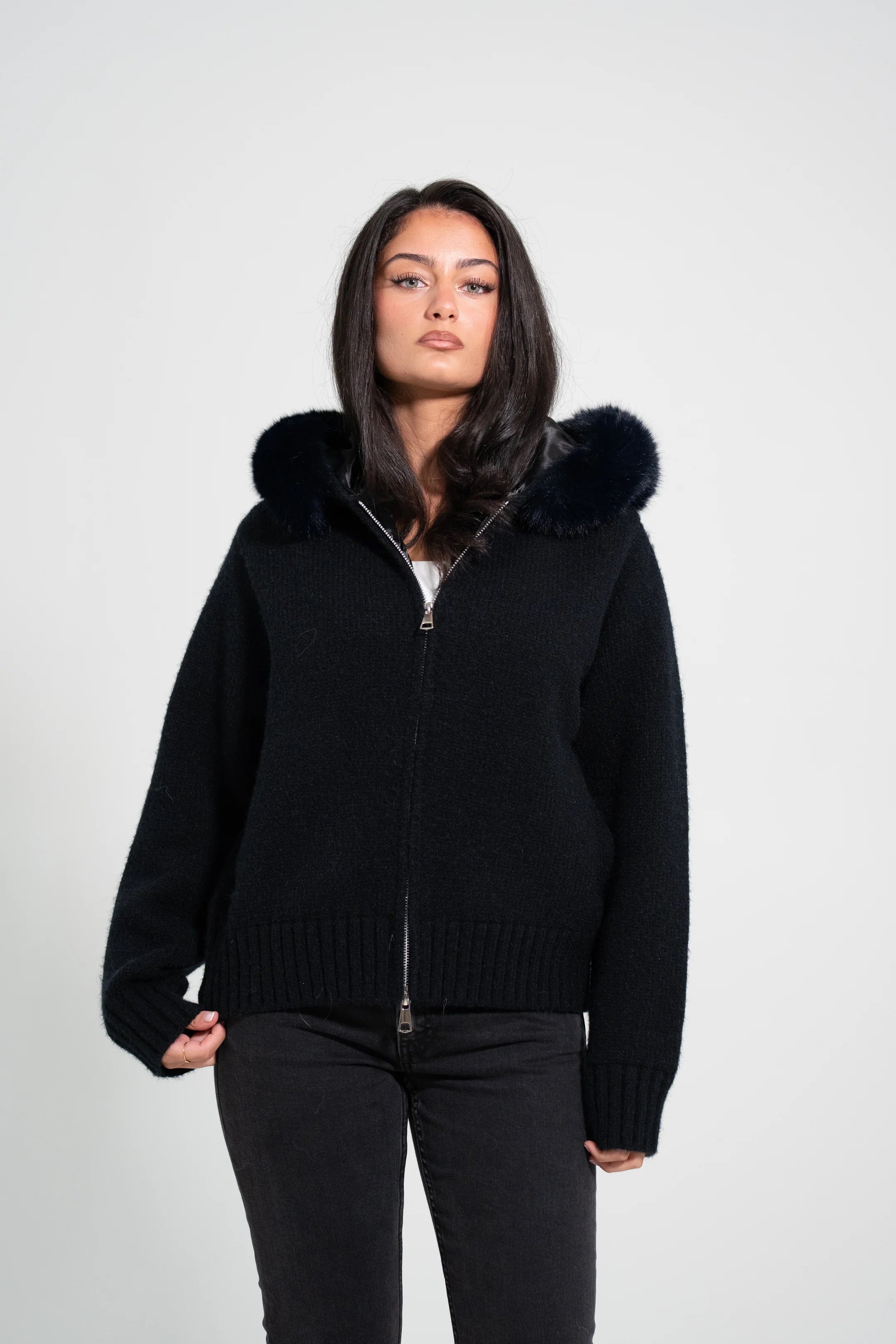 FUR JACKET-BEIGE