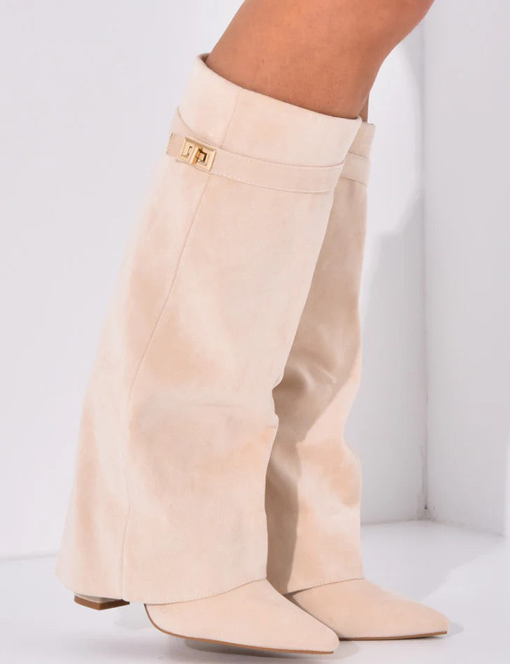 SUEDE SCHUH-CREAMY