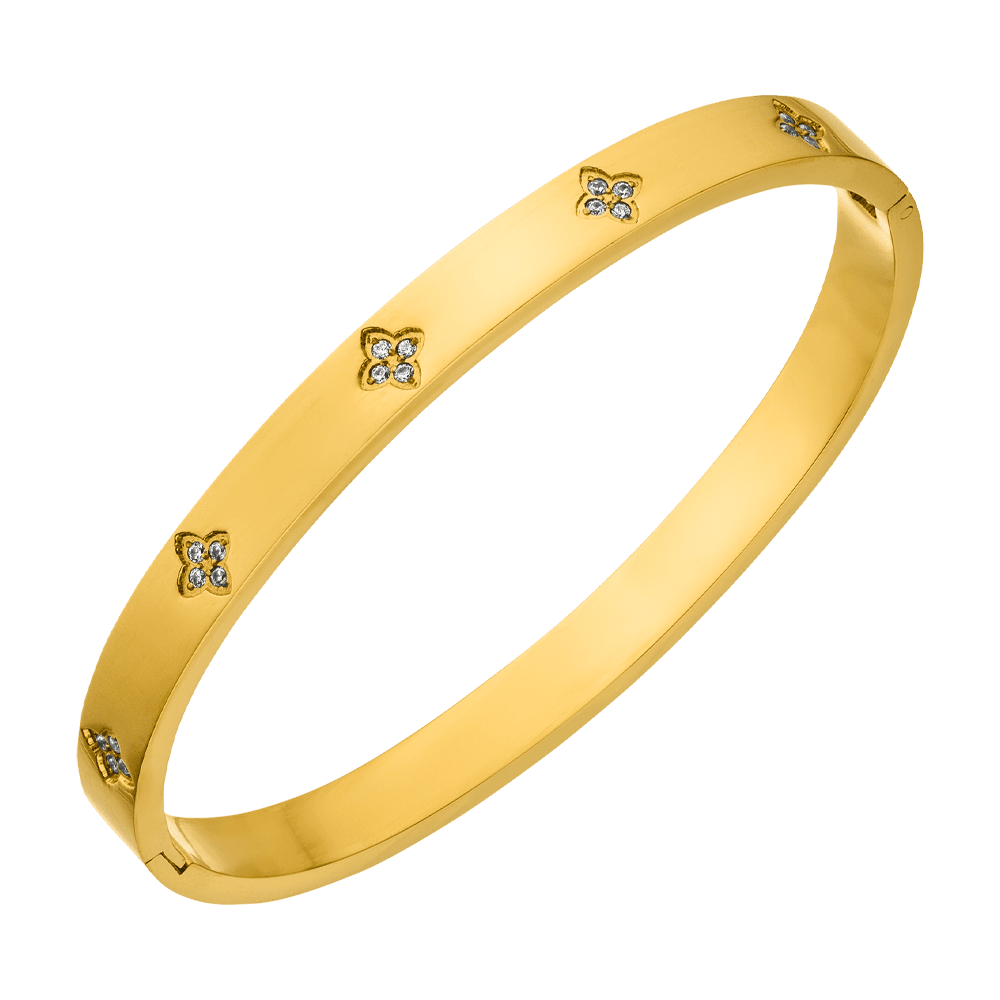 Clover Stone Armreif Chirurgenstahl wasserfest