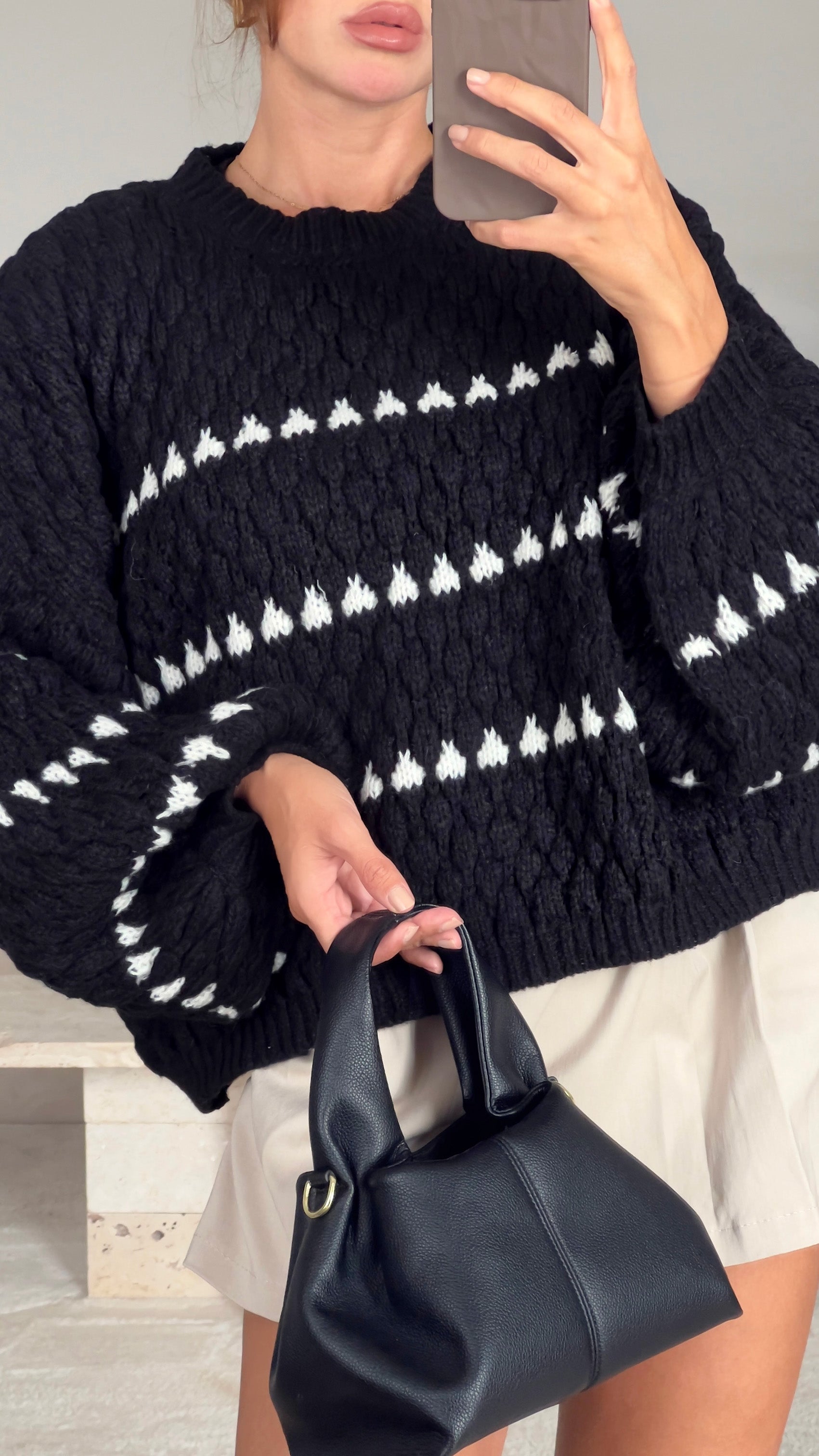 Strickpullover mit Strukturmuster