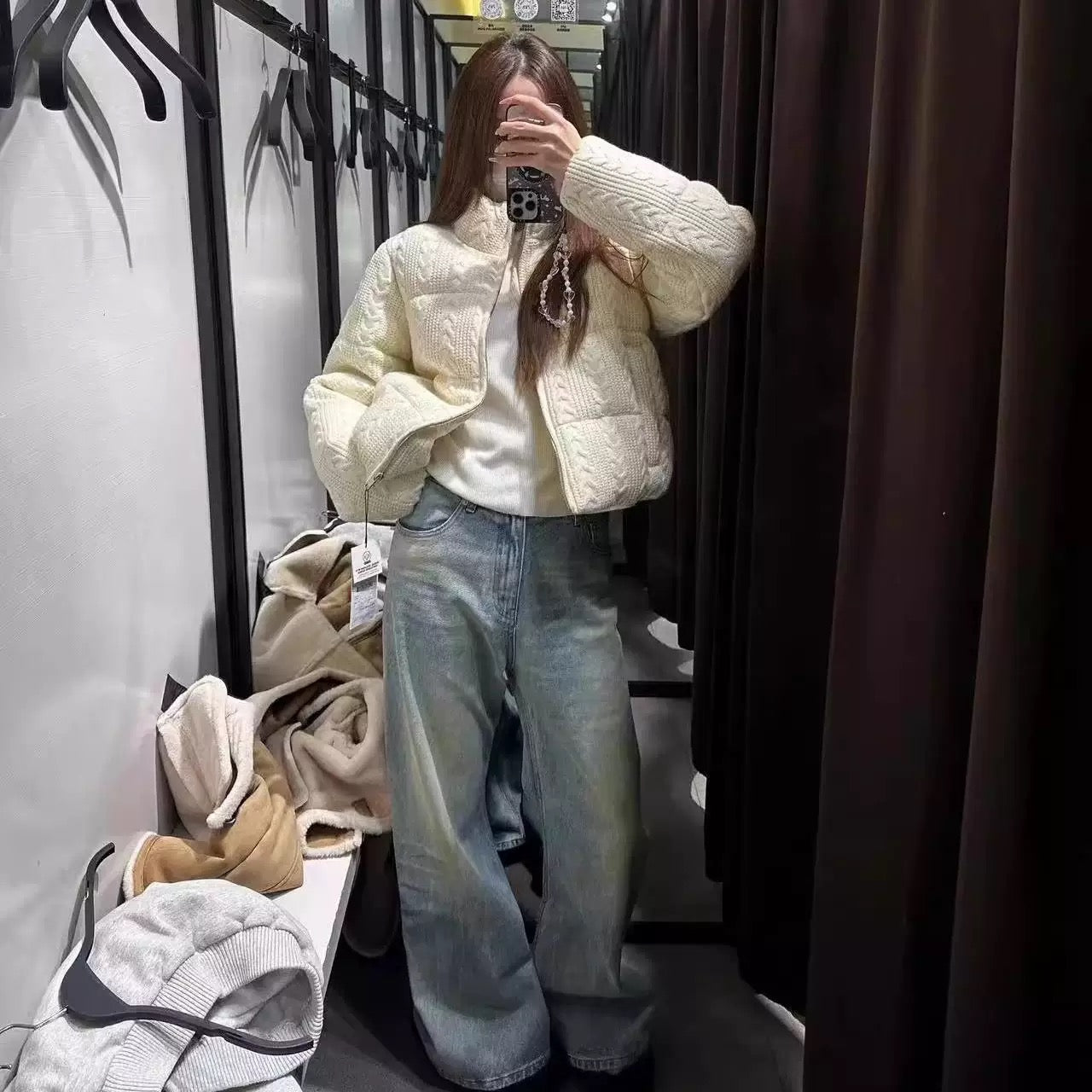 White Pufferjacke