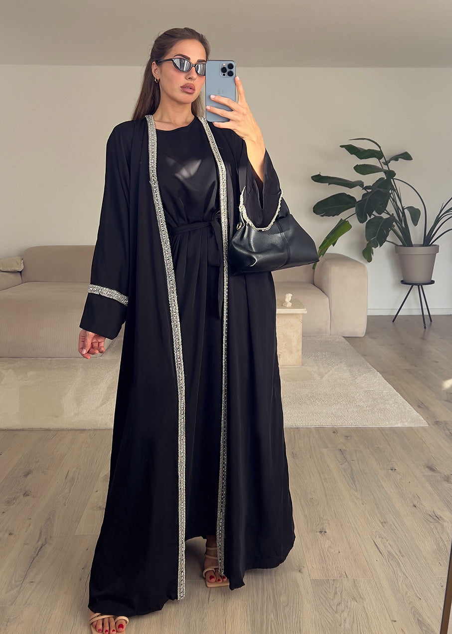 Zweiteiliges Kleid mit Strass-Details