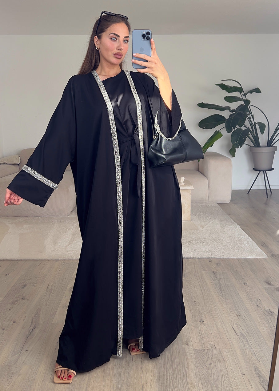 Zweiteiliges Kleid mit Strass-Details