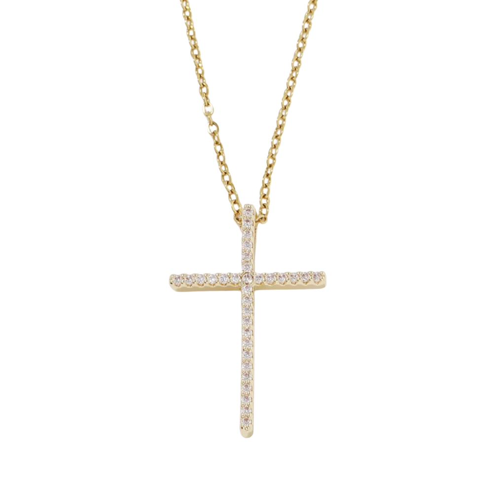 Proverbs Halskette - Gold / weiße Steine