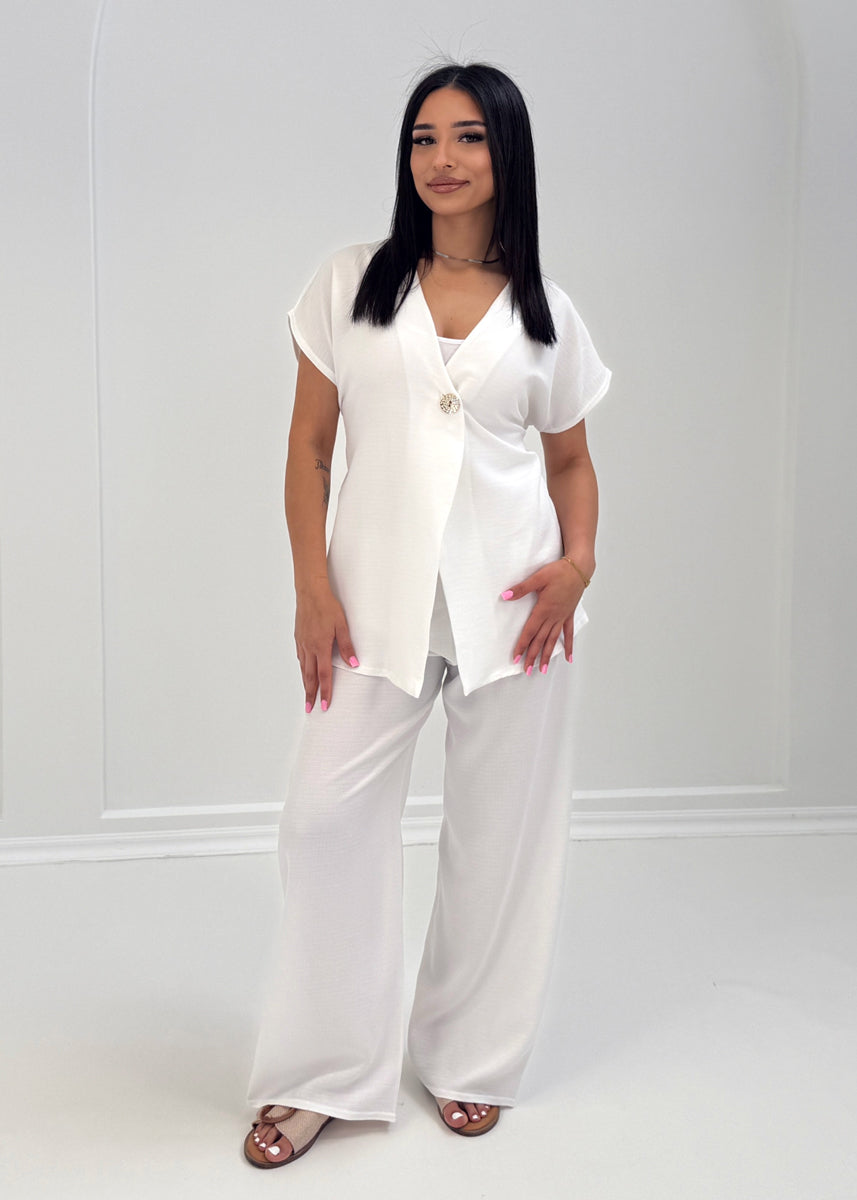 Zweiteiler mit Bindeband & weitem Schnitt