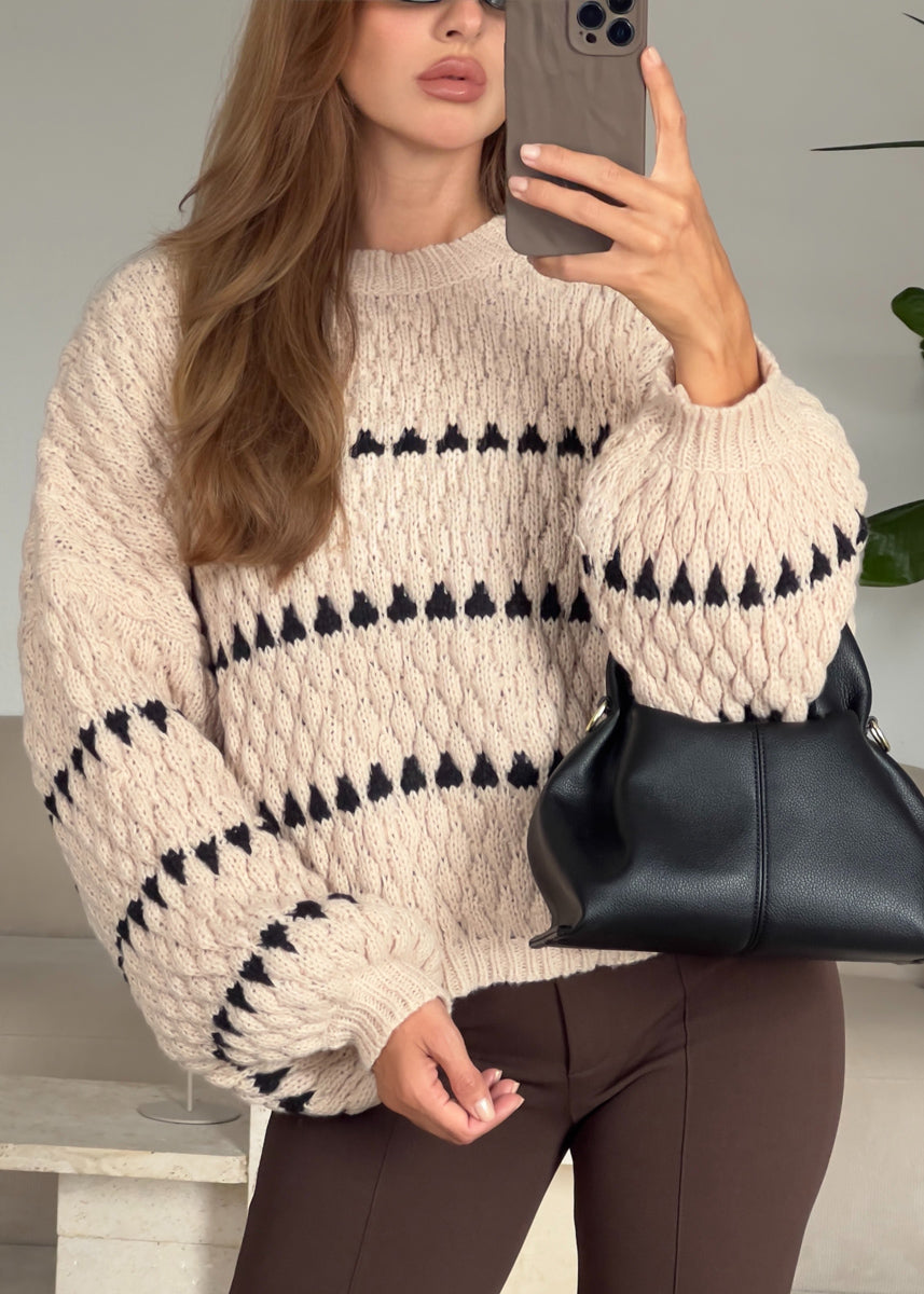 Strickpullover mit Strukturmuster