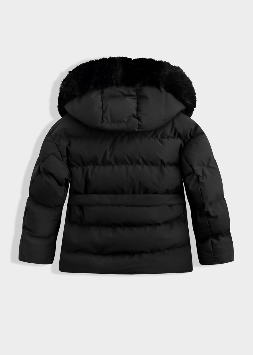 Steppjacke mit Kapuze & Bindegürtel