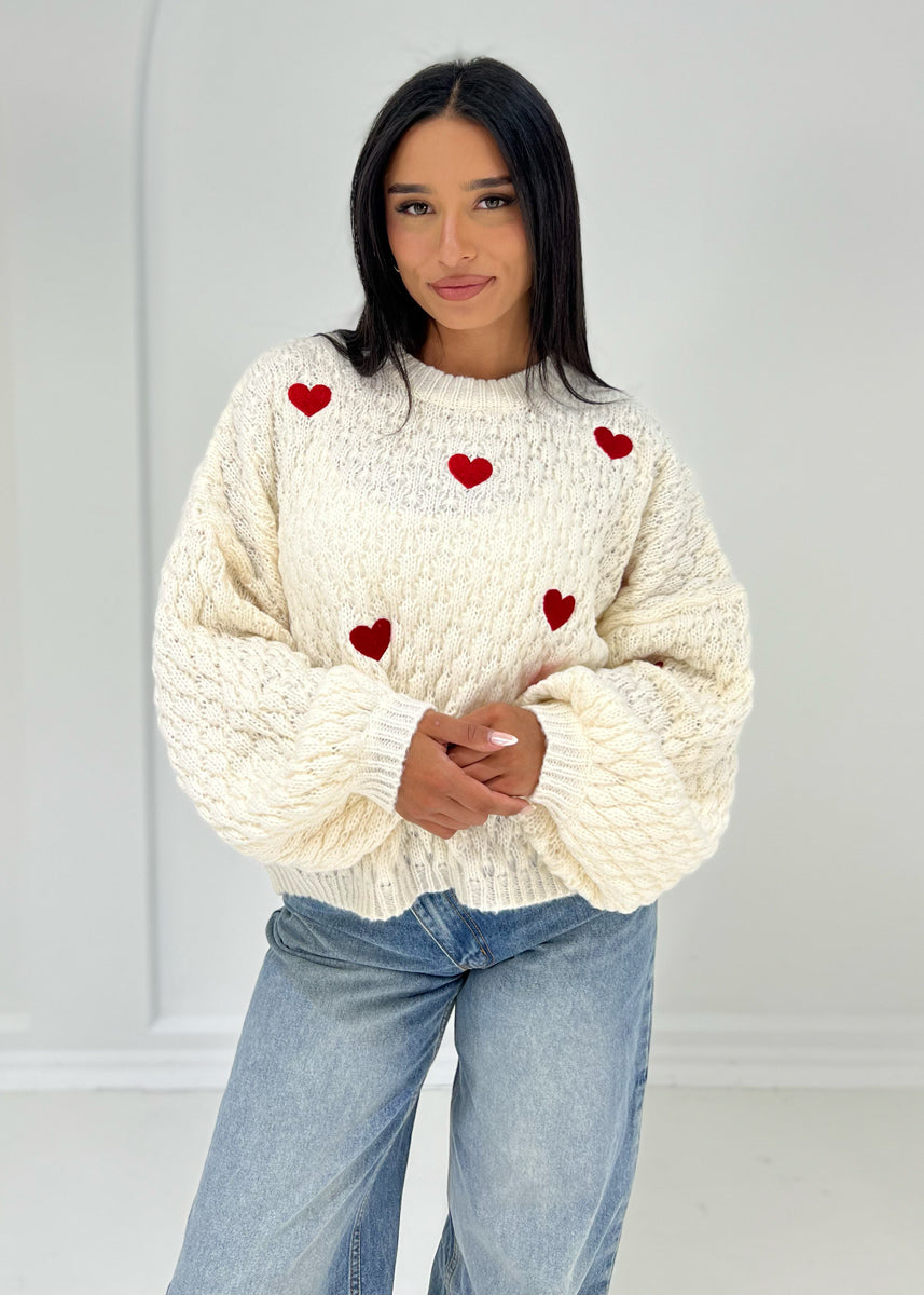 Pullover mit Herz-Muster