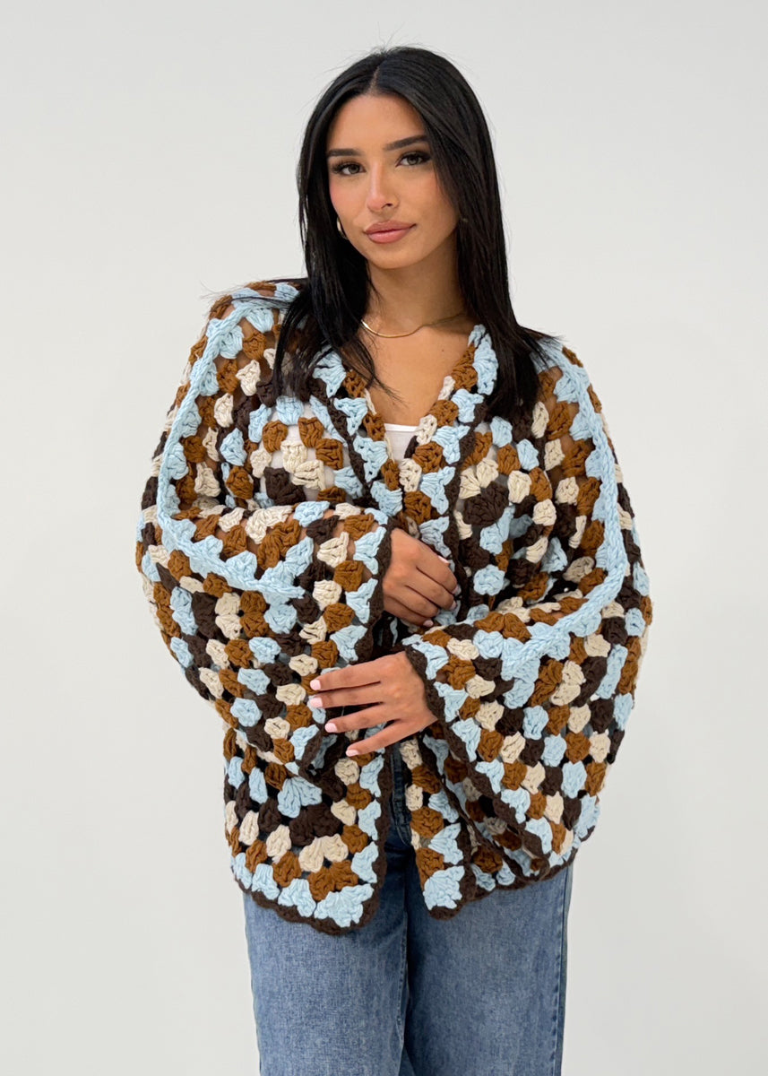 Häkeljacke im Patchwork-Stil