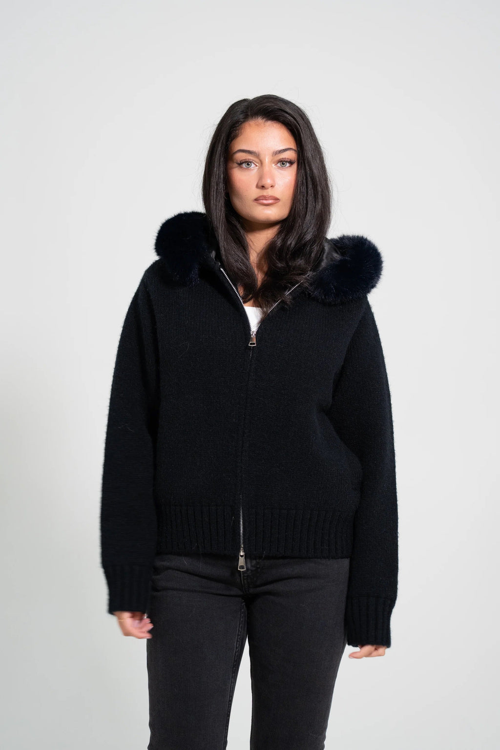 FUR JACKET-BLACK