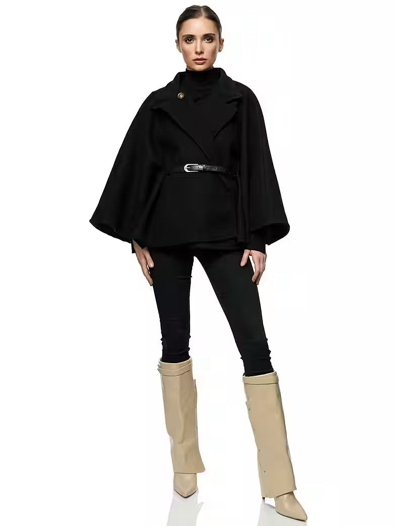 BELTED PONCHO
