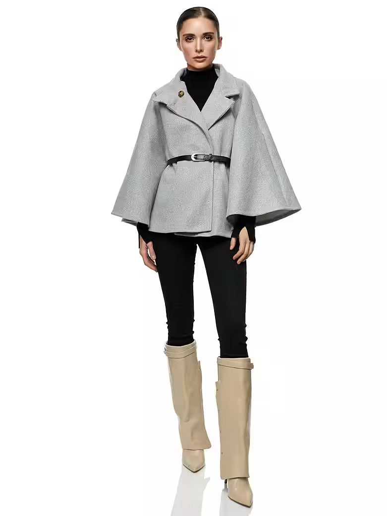 BELTED PONCHO
