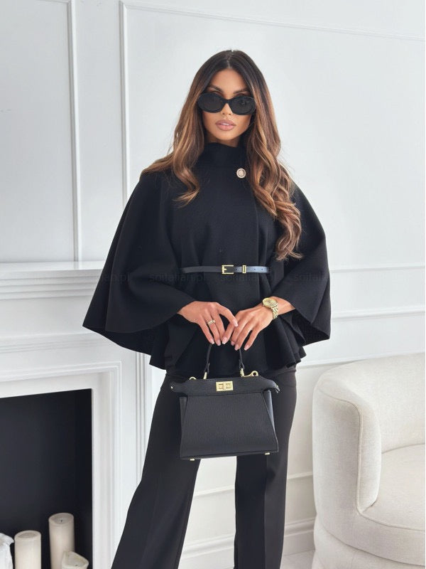 BELTED PONCHO