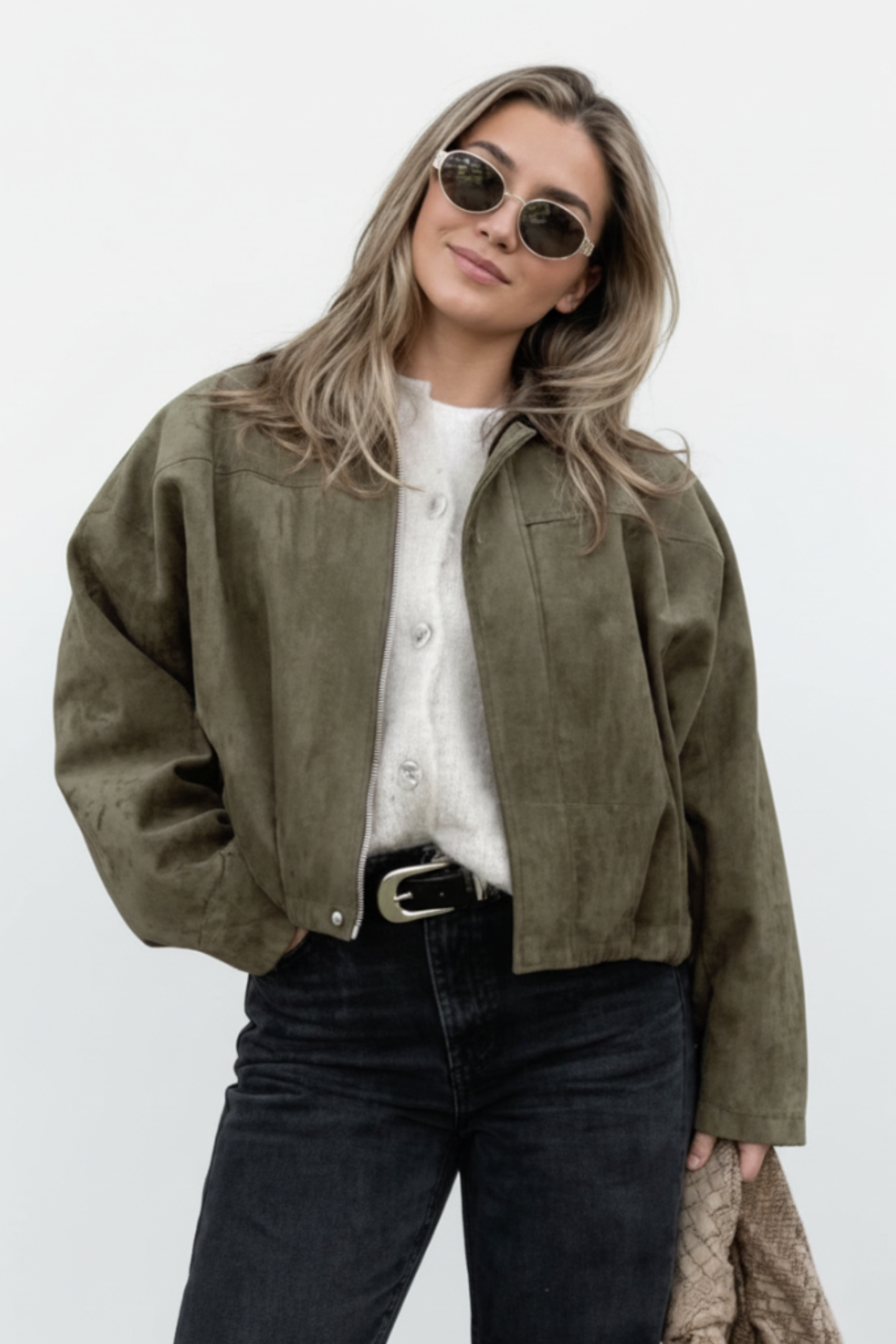 BOMBERJACKE IN WILDLEDEROPTIK