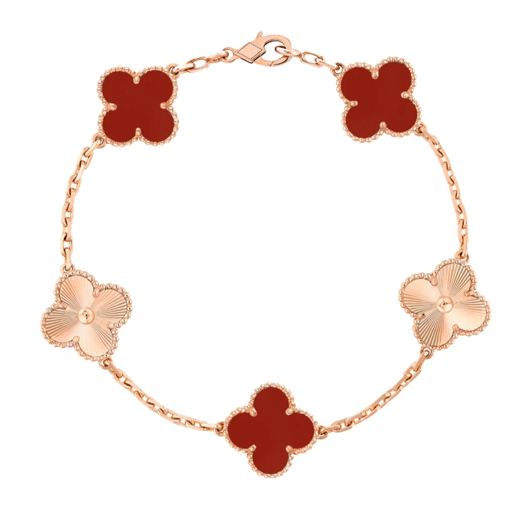 Amber Armband - Roségold / Rotes Muster