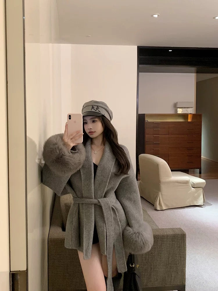 Jacke mit Fellärmel