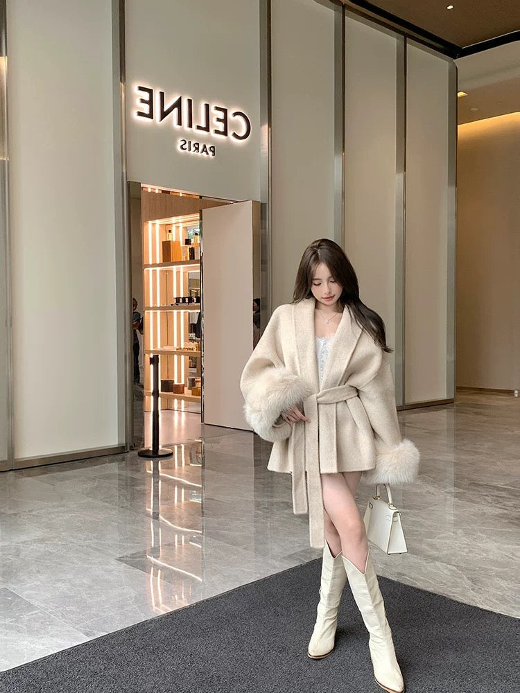 Jacke mit Fellärmel