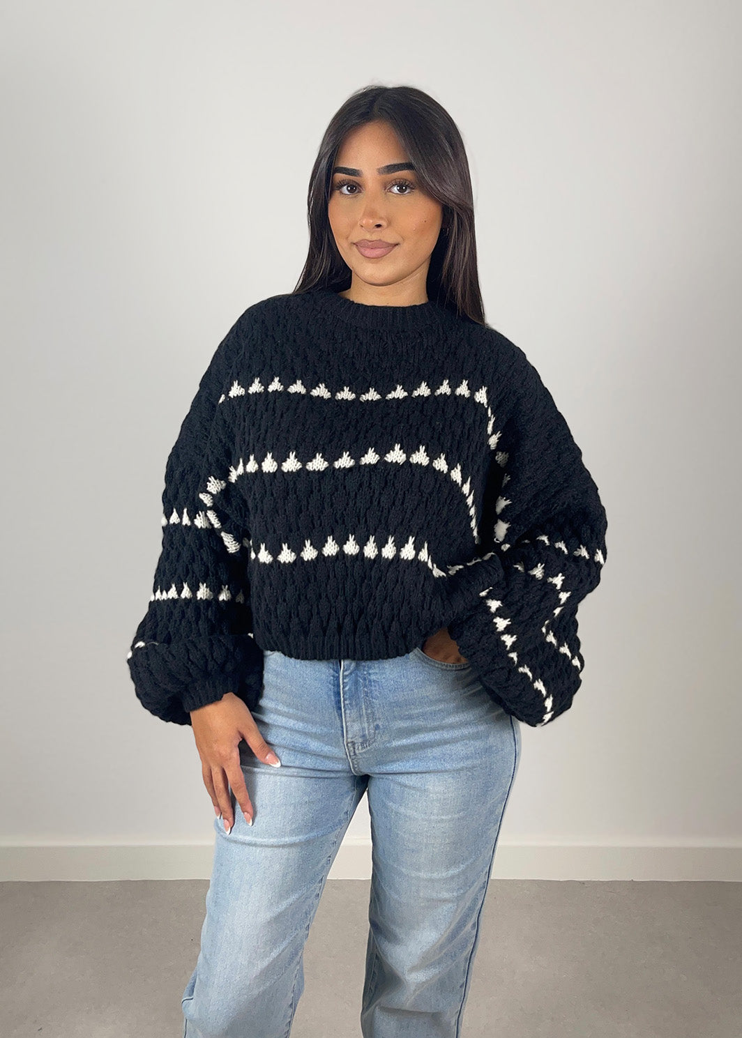Strickpullover mit Strukturmuster