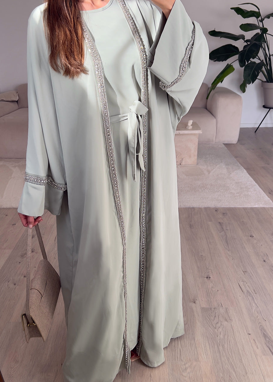 Zweiteiliges Kleid mit Strass-Details