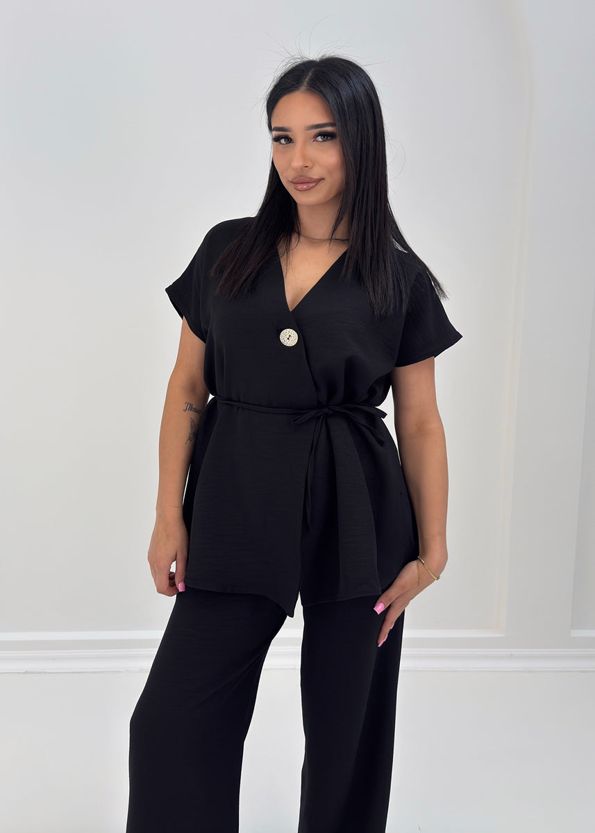 Zweiteiler mit Bindeband & weitem Schnitt