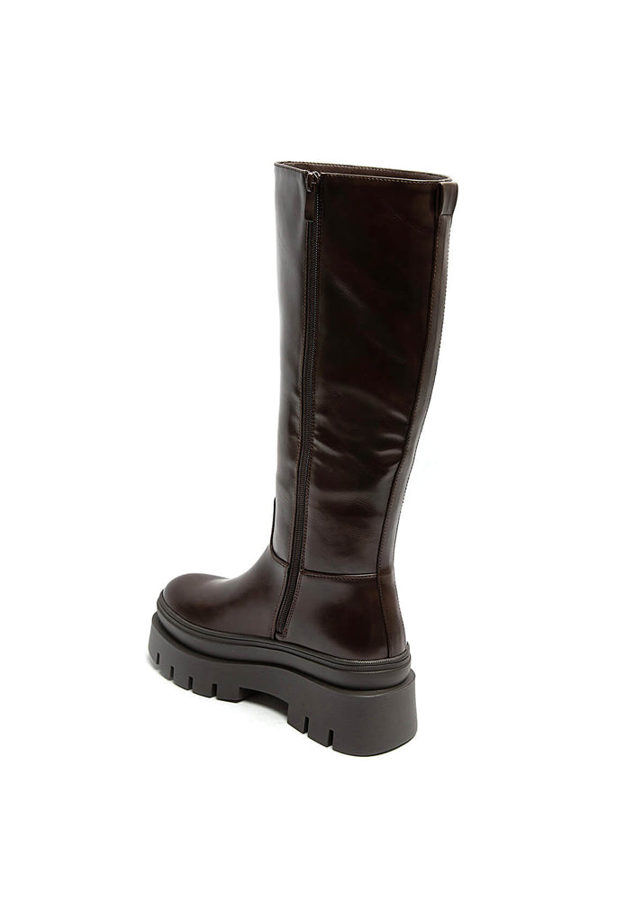 Kniehohe Plateaustiefel