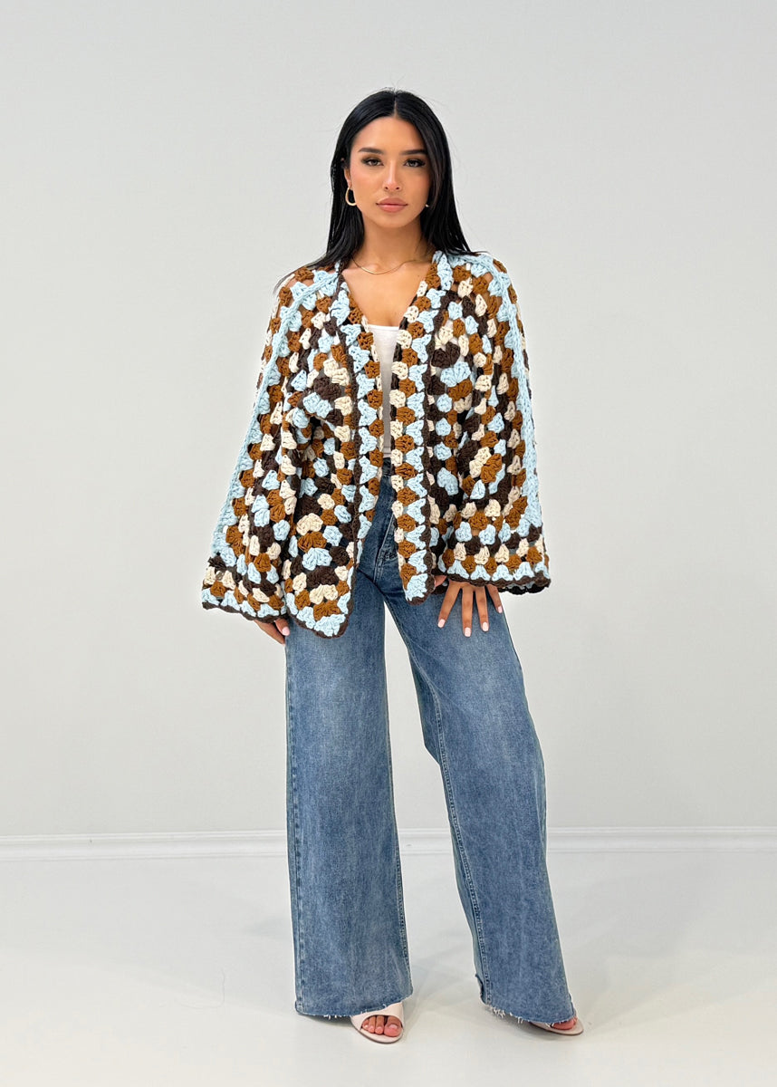 Häkeljacke im Patchwork-Stil